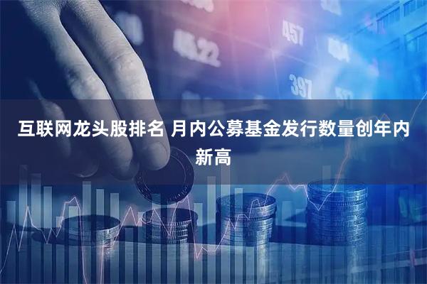 互联网龙头股排名 月内公募基金发行数量创年内新高